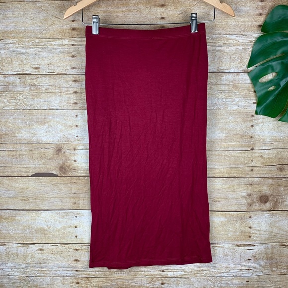 NWT Velvet Torch | Ruched Side Slit Midi Stretch - Picture 3 of 5